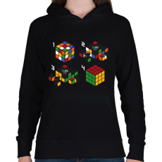 PRINTFASHION Lépések a kirakáshoz - Női kapucnis pulóver - Fekete