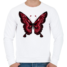 PRINTFASHION Lepke - Férfi pulóver - Fehér