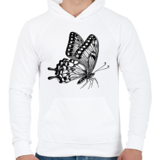 PRINTFASHION Lepke / Pillangó rajz - Férfi kapucnis pulóver - Fehér
