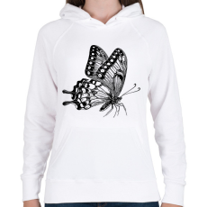 PRINTFASHION Lepke / Pillangó rajz - Női kapucnis pulóver - Fehér