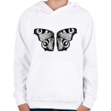 PRINTFASHION Lepkeszárny (fekete-fehér) - Gyerek kapucnis pulóver - Fehér gyerek pulóver, kardigán