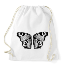PRINTFASHION Lepkeszárny (fekete-fehér) - Sportzsák, Tornazsák - Fehér tornazsák