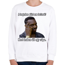 PRINTFASHION Lesben áll egy cápa! - Gyerek pulóver - Fehér gyerek pulóver, kardigán