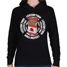 PRINTFASHION LESZOKTAM A CIGIRŐL - Női kapucnis pulóver - Fekete női pulóver, kardigán