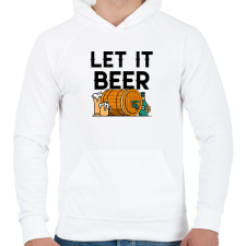 PRINTFASHION LET IT BEER - Férfi kapucnis pulóver - Fehér férfi pulóver, kardigán