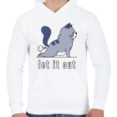 PRINTFASHION let it out - Férfi kapucnis pulóver - Fehér