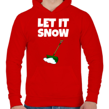 PRINTFASHION LET IT SNOW  - Férfi kapucnis pulóver - Piros férfi pulóver, kardigán
