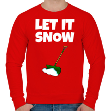 PRINTFASHION LET IT SNOW  - Férfi pulóver - Piros férfi pulóver, kardigán