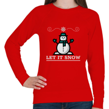 PRINTFASHION LET IT SNOW - Női pulóver - Piros női pulóver, kardigán
