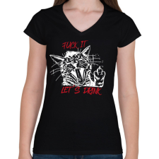 PRINTFASHION Let's drink - Punk - Női V-nyakú póló - Fekete női póló