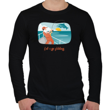 PRINTFASHION Let's go fishing - Férfi hosszú ujjú póló - Fekete férfi póló