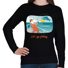 PRINTFASHION Let's go fishing - Női pulóver - Fekete női pulóver, kardigán