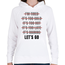 PRINTFASHION Let's go - Női kapucnis pulóver - Fehér női pulóver, kardigán