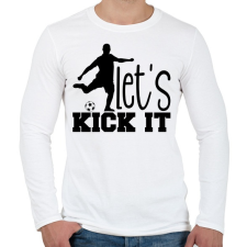 PRINTFASHION Let's kick it - Férfi hosszú ujjú póló - Fehér férfi póló