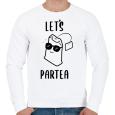 PRINTFASHION Let's ParTEA - Férfi pulóver - Fehér