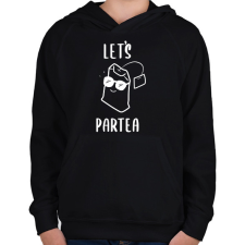 PRINTFASHION Let's ParTEA - Gyerek kapucnis pulóver - Fekete gyerek pulóver, kardigán
