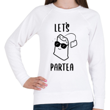 PRINTFASHION Let's ParTEA - Női pulóver - Fehér női pulóver, kardigán