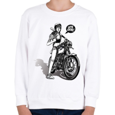 PRINTFASHION Let's ride! - Motoros minta - Gyerek pulóver - Fehér gyerek pulóver, kardigán