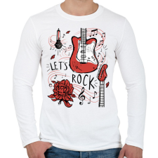 PRINTFASHION Let's rock - Férfi hosszú ujjú póló - Fehér férfi póló