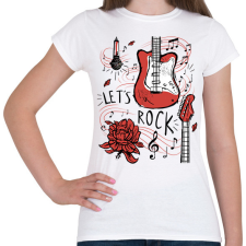 PRINTFASHION Let's rock - Női póló - Fehér női póló