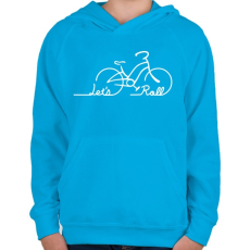 PRINTFASHION Let's roll - Gyerek kapucnis pulóver - Azúrkék
