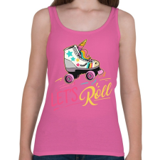 PRINTFASHION Let's roll unicorn - Női atléta - Rózsaszín női trikó