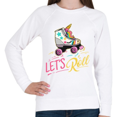 PRINTFASHION Let's roll unicorn - Női pulóver - Fehér