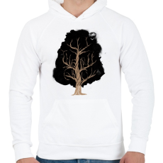 PRINTFASHION Let the tree grow - Férfi kapucnis pulóver - Fehér