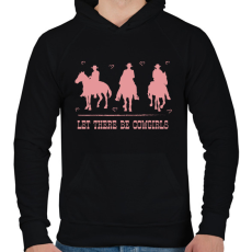 PRINTFASHION Let there be cowgirls - Férfi kapucnis pulóver - Fekete