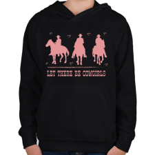 PRINTFASHION Let there be cowgirls - Gyerek kapucnis pulóver - Fekete gyerek pulóver, kardigán