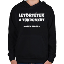 PRINTFASHION LETÖRTÉTEK A TÜKRÜNKÖT 3 - Gyerek kapucnis pulóver - Fekete gyerek pulóver, kardigán
