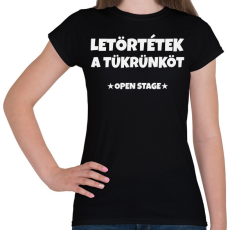 PRINTFASHION LETÖRTÉTEK A TÜKRÜNKÖT 3 - Női póló - Fekete