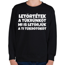 PRINTFASHION LETÖRTÉTEK A TÜKRÜNKÖT - Gyerek pulóver - Fekete gyerek pulóver, kardigán