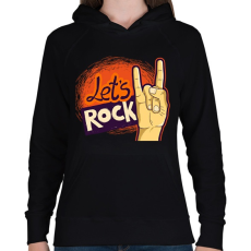 PRINTFASHION lets rock - Női kapucnis pulóver - Fekete