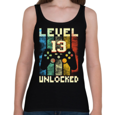 PRINTFASHION Level 13 unlocked születésnapi ajándék - Női atléta - Fekete