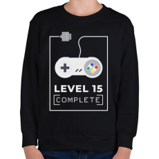 PRINTFASHION Level 15 completed - Gyerek pulóver - Fekete