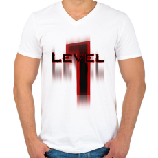 PRINTFASHION level_1 - Férfi V-nyakú póló - Fehér