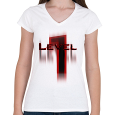 PRINTFASHION level_1 - Női V-nyakú póló - Fehér