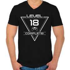 PRINTFASHION level-complete-18-white - Férfi V-nyakú póló - Fekete férfi póló