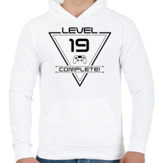 PRINTFASHION level-complete-19-black - Férfi kapucnis pulóver - Fehér