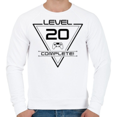 PRINTFASHION level-complete-20-black - Férfi pulóver - Fehér