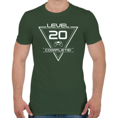 PRINTFASHION level-complete-20-white - Férfi póló - Katonazöld
