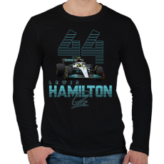 PRINTFASHION Lewis Hamilton - Férfi hosszú ujjú póló - Fekete