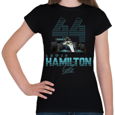 PRINTFASHION Lewis Hamilton - Női póló - Fekete