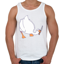 PRINTFASHION Liba késsel - Férfi atléta - Fehér atléta, trikó