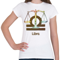 PRINTFASHION Libra színes - Női póló - Fehér