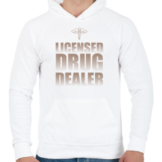PRINTFASHION Licensed drug dealer - Pharmacist - Férfi kapucnis pulóver - Fehér