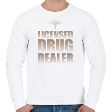 PRINTFASHION Licensed drug dealer - Pharmacist - Férfi pulóver - Fehér férfi pulóver, kardigán