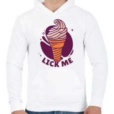 PRINTFASHION Lick me  - Férfi kapucnis pulóver - Fehér
