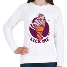 PRINTFASHION Lick me - Női pulóver - Fehér női pulóver, kardigán